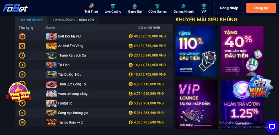 Thưởng nạp lại hàng tuần 39BET16